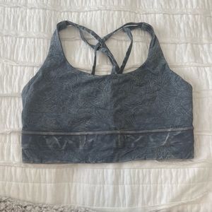 lululemon energy long line bra in blue distress